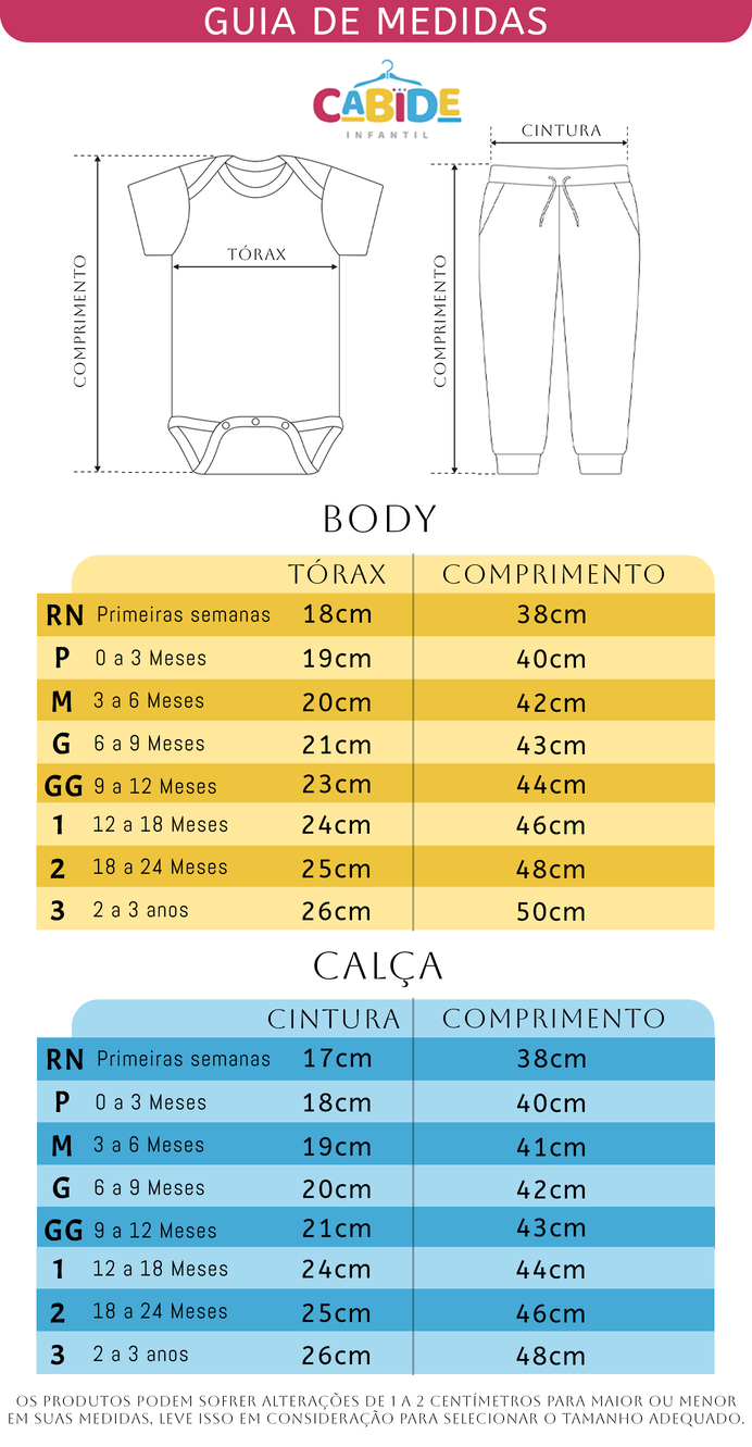 Tabela de Medidas